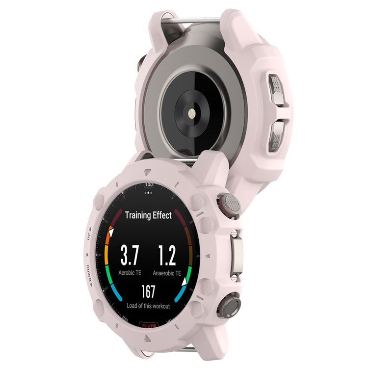 For Huami Amazfit Falcon Soft TPU Protective Watch Case Hollow Rugged Protective Cover - Light Pink