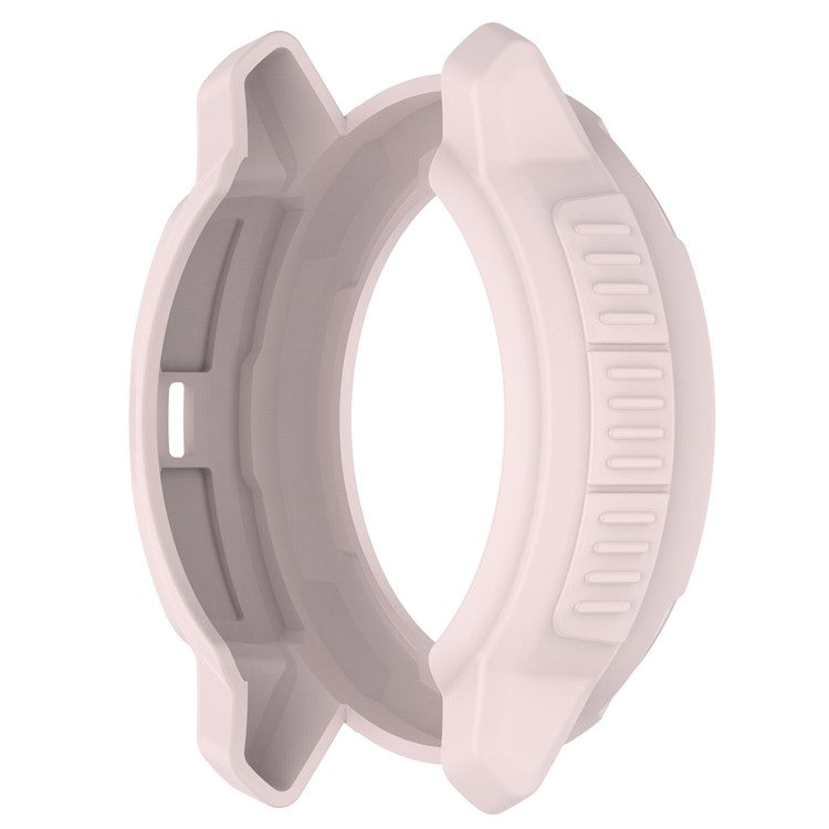 For Garmin Instinct Crossover Soft TPU Watch Case Hollow Shockproof Bumper Frame Cover - Light Pink