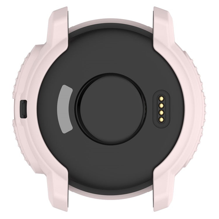 For Garmin Instinct Crossover Soft TPU Watch Case Hollow Shockproof Bumper Frame Cover - Light Pink
