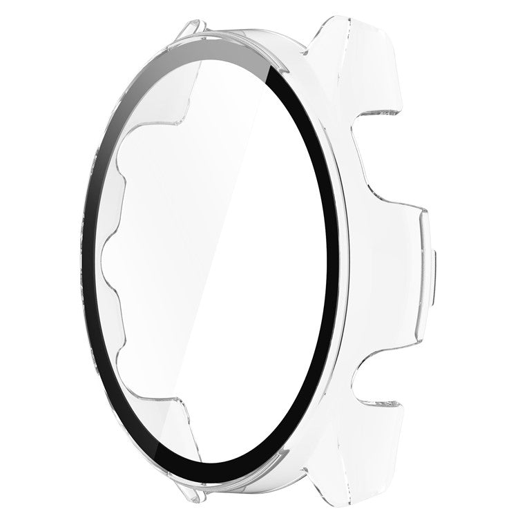 For Garmin Forerunner 265 Smart Watch PC Watch Case with Tempered Glass Screen Protector - Transparent