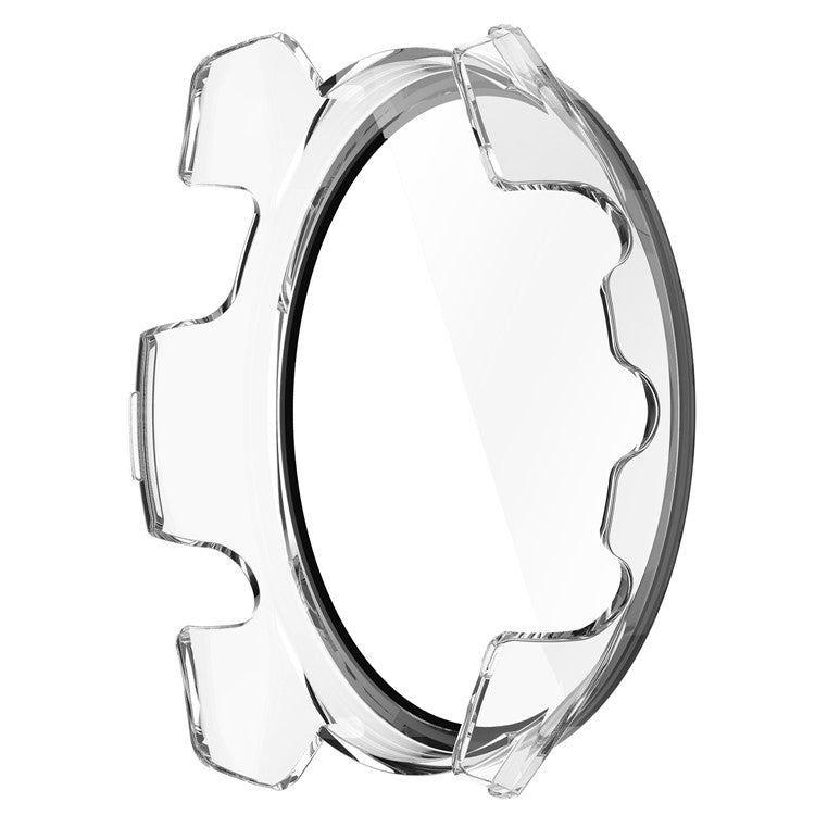 For Garmin Forerunner 265 Smart Watch PC Watch Case with Tempered Glass Screen Protector - Transparent