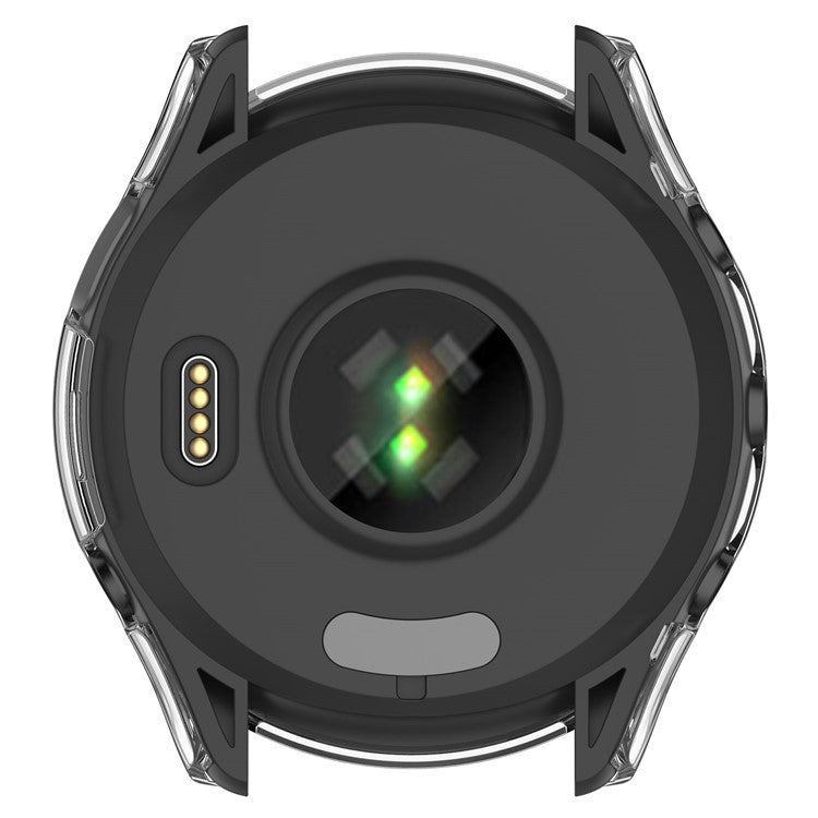 For Garmin Forerunner 265 Smart Watch PC Watch Case with Tempered Glass Screen Protector - Transparent