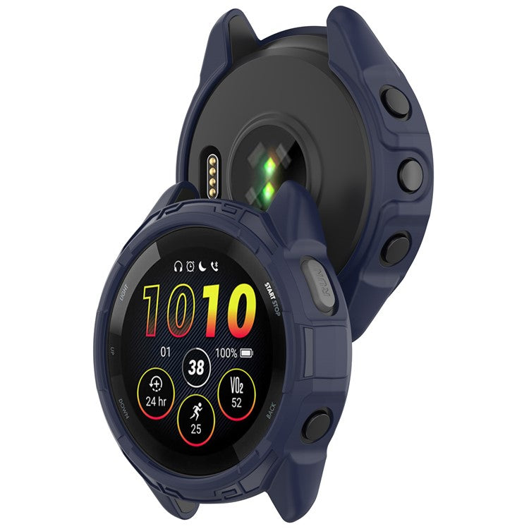 For Garmin Forerunner 265S Anti-collision Soft TPU Watch Case Anti-drop Protective Frame - Midnight Blue