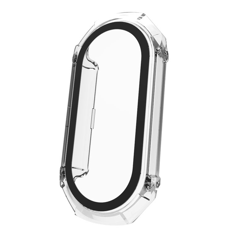 ENKAY Hat Prince For Xiaomi Smart Band 8 Full Coverage Hard PC Watch Case with HD Tempered Glass Film - Transparent