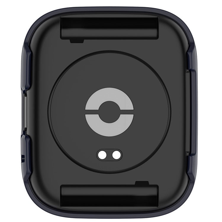 For Xiaomi Redmi Watch 3 Lite / Watch 3 Active Overall PC Case with Tempered Glass Film Ultra-Thin Watch Guard Cover - Ink Blue