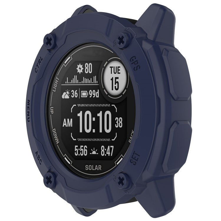 Anti-Fall TPU Hollow Cover for Garmin Instinct 2X Quick Release Sports Watch Case Cover - Midnight Blue