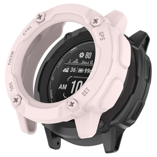 Anti-Fall TPU Hollow Cover for Garmin Instinct 2X Quick Release Sports Watch Case Cover - Light Pink