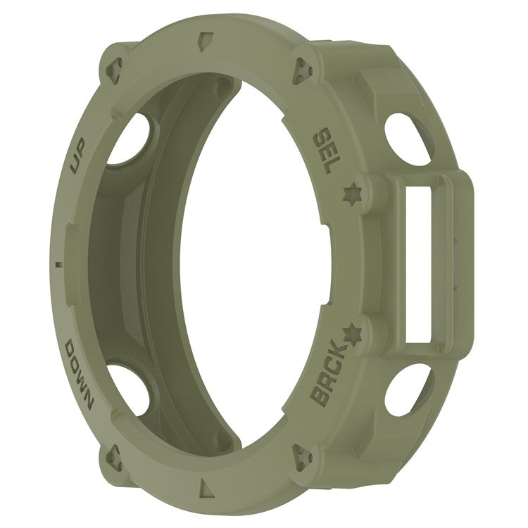 Anti-Scratch Watch Housing Case for Amazfit T-Rex Ultra A2142 TPU Cover Quick Release Hollow Case - Jungle Green