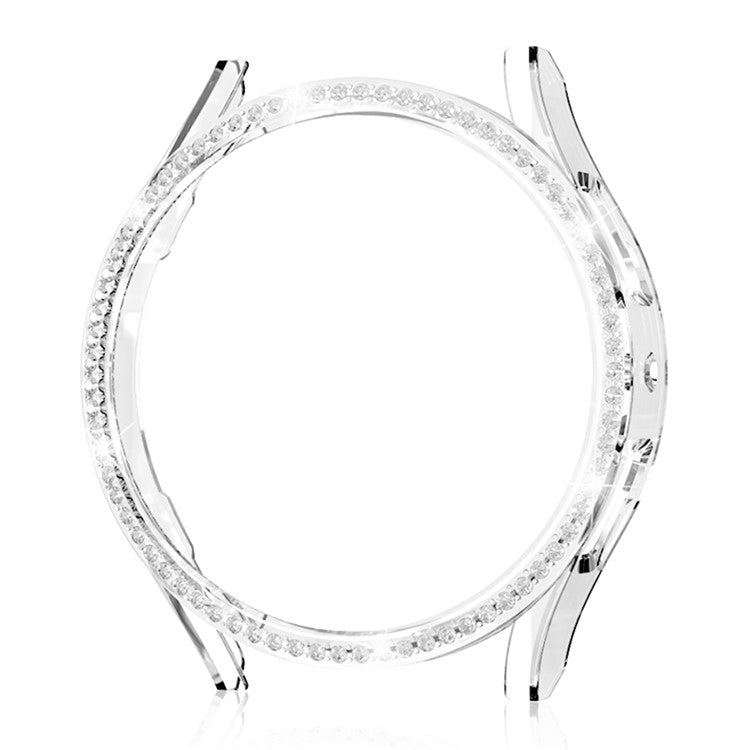 Hard PC Case Cover for Samsung Galaxy Watch6 40mm Rhinestone Decorated Hollow Watch Case Protector - Transparent