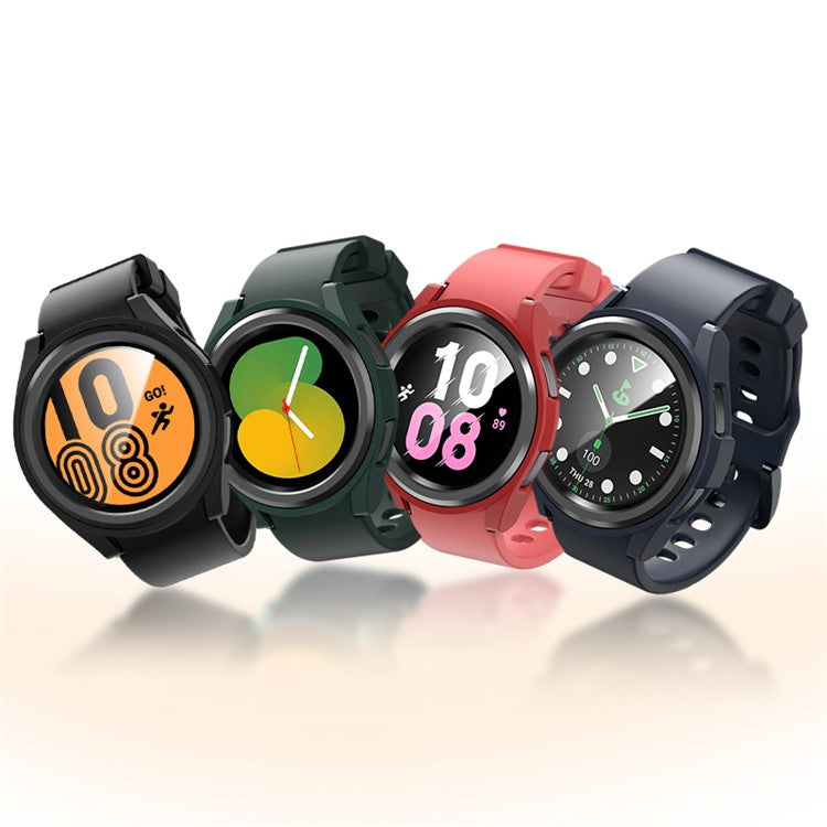For Samsung Galaxy Watch6 44mm Anti-collision Matte Watch Case PC Hollow Protective Frame - Light Green