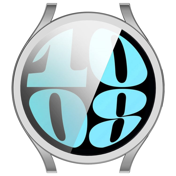 For Samsung Galaxy Watch6 44mm Full Coverage Electroplating Watch Protector TPU Watch Case - Silver