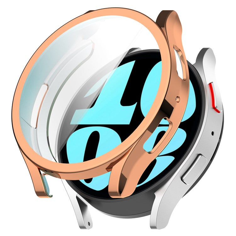 For Samsung Galaxy Watch6 40mm Electroplating Watch Protector Full Coverage TPU Watch Case - Rose Gold