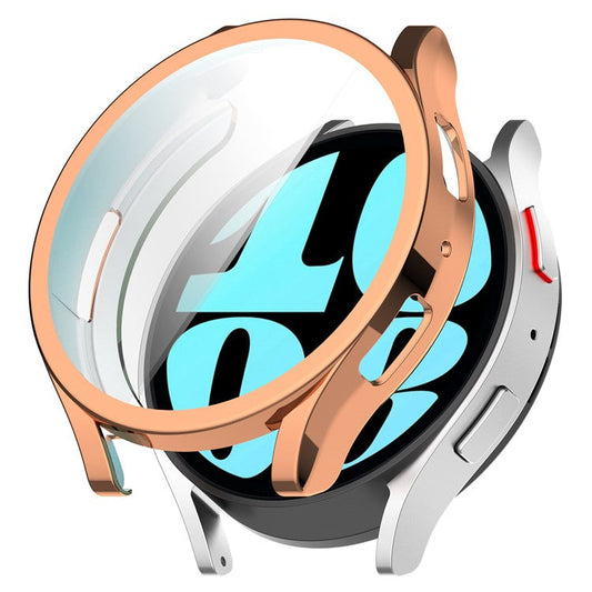 For Samsung Galaxy Watch6 40mm Electroplating Watch Protector Full Coverage TPU Watch Case - Rose Gold