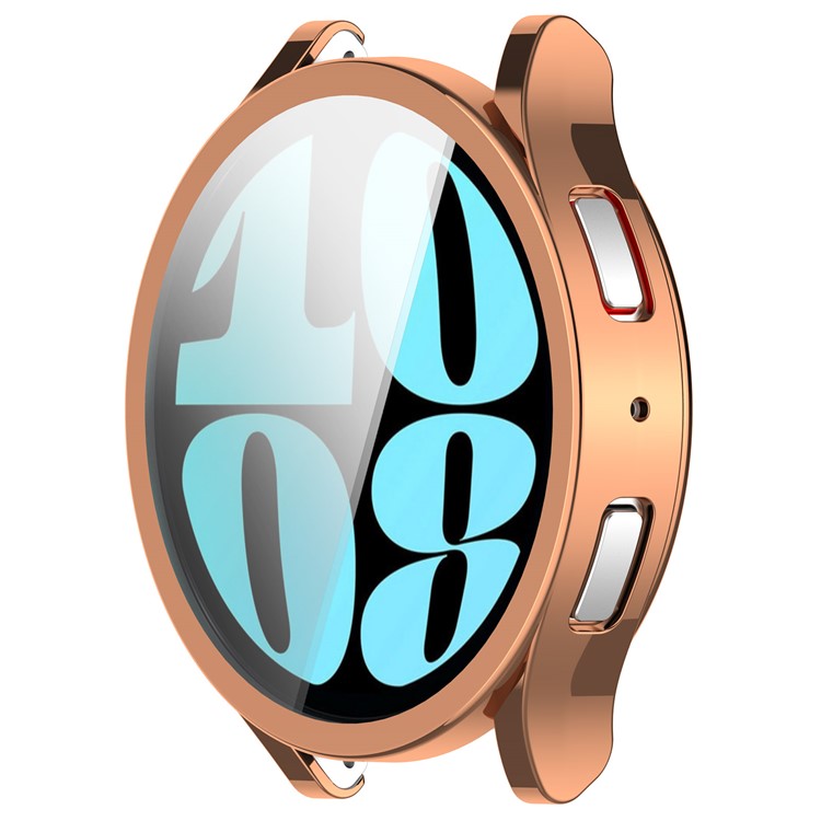 For Samsung Galaxy Watch6 40mm Electroplating Watch Protector Full Coverage TPU Watch Case - Rose Gold