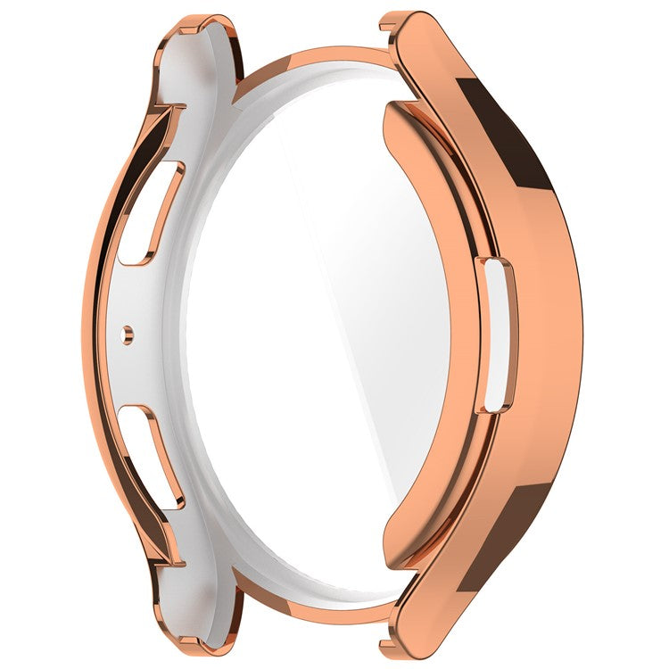 For Samsung Galaxy Watch6 40mm Electroplating Watch Protector Full Coverage TPU Watch Case - Rose Gold