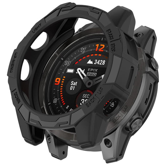 TPU Watch Case for Garmin epix Pro (Gen 2) 47mm / Fenix 7 Pro / Fenix 7 , Anti-Scratch Hollow Protective Cover - Black