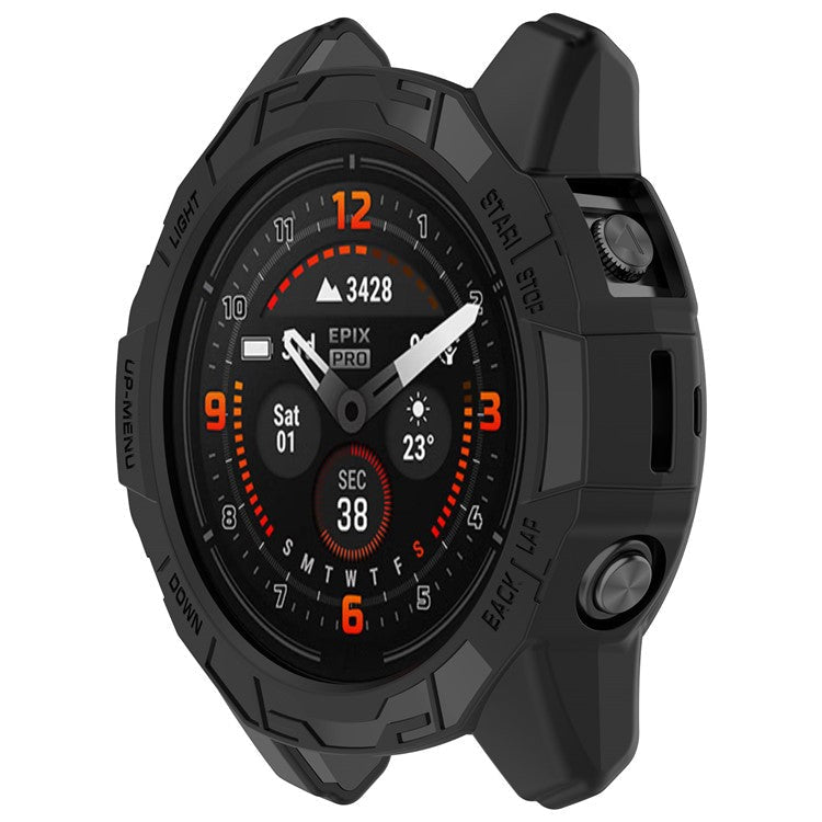 TPU Watch Case for Garmin epix Pro (Gen 2) 47mm / Fenix 7 Pro / Fenix 7 , Anti-Scratch Hollow Protective Cover - Black