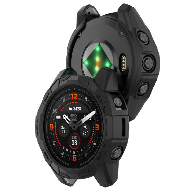 TPU Watch Case for Garmin epix Pro (Gen 2) 47mm / Fenix 7 Pro / Fenix 7 , Anti-Scratch Hollow Protective Cover - Black