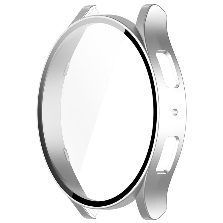 For Samsung Galaxy Watch6 40mm Hard PC Watch Case Protective Frame Integrated with Tempered Glass Film - Silver