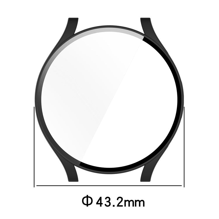 For Samsung Galaxy Watch6 40mm Hard PC Watch Case Protective Frame Integrated with Tempered Glass Film - Silver