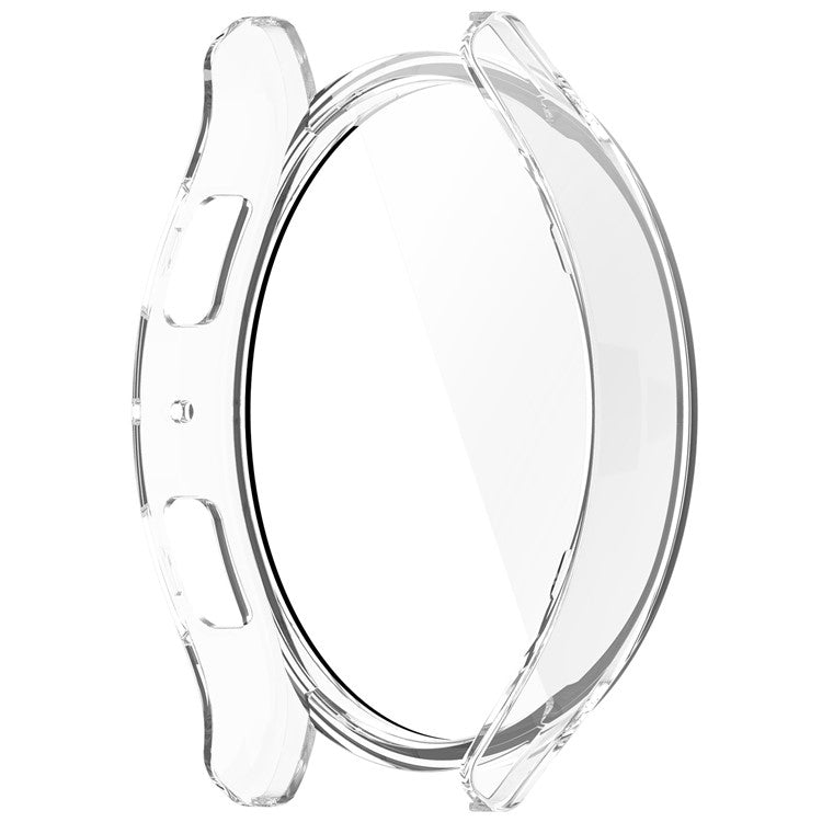 For Samsung Galaxy Watch6 40mm Hard PC Watch Case Protective Frame Integrated with Tempered Glass Film - Transparent