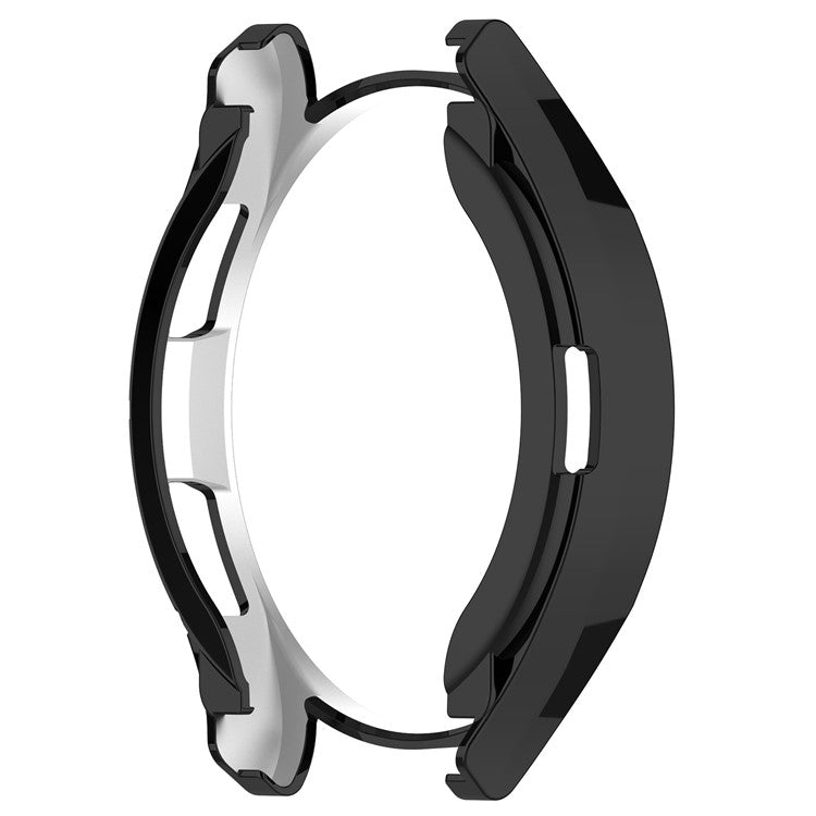 For Samsung Galaxy Watch6 Classic 47mm Electroplating TPU Watch Case Hollow Anti-collision Frame - Black