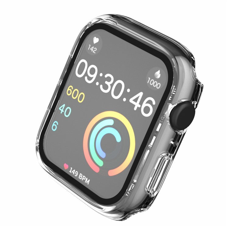For Apple Watch Series 4 / 5 / 6 / SE / SE (2022) 40mm IP68 Waterproof Watch Case PC Frame Cover with Tempered Glass Film - Transparent