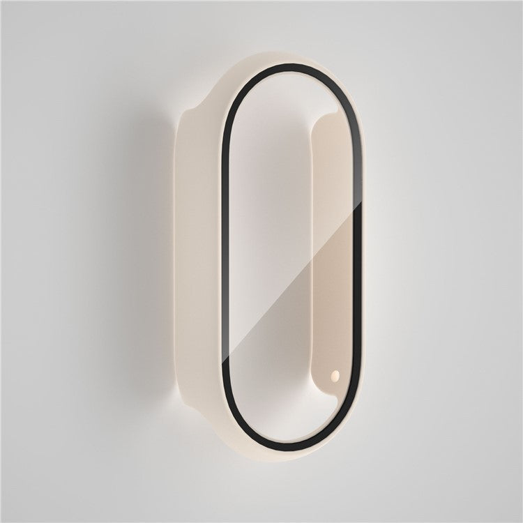 For Xiaomi Smart Band 8 Watch Cover Hard PC Overall Protective Case with Tempered Glass Screen Protector - Beige