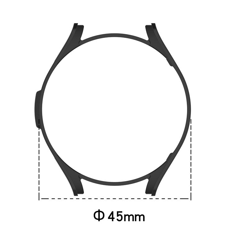 For Samsung Galaxy Watch6 Classic 43mm Hard PC Case Hollowed-out Half Wrapped Protective Cover - Silver