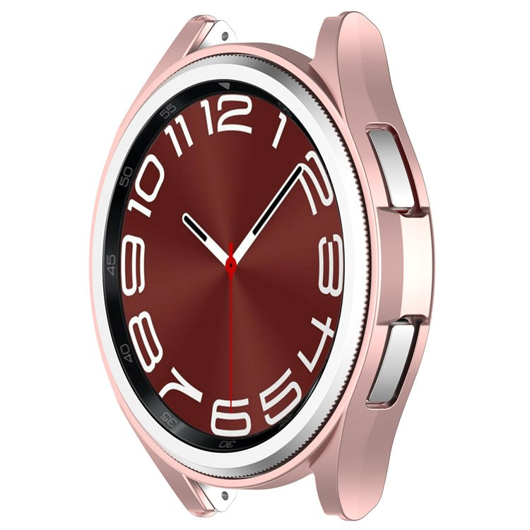 For Samsung Galaxy Watch6 Classic 47mm Hard PC Cover Hollowed-out Anti-Scratch Watch Case - Rose Gold