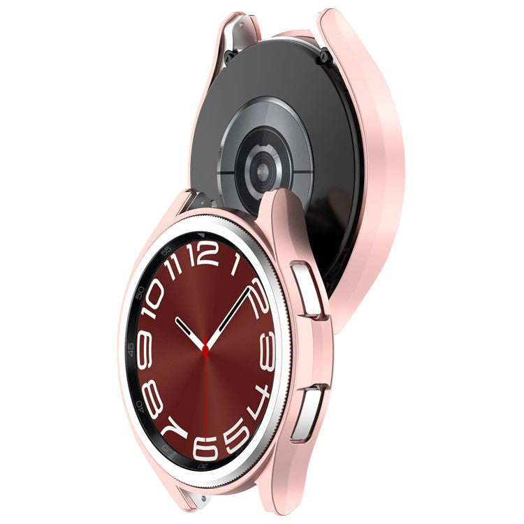 For Samsung Galaxy Watch6 Classic 47mm Hard PC Cover Hollowed-out Anti-Scratch Watch Case - Rose Gold