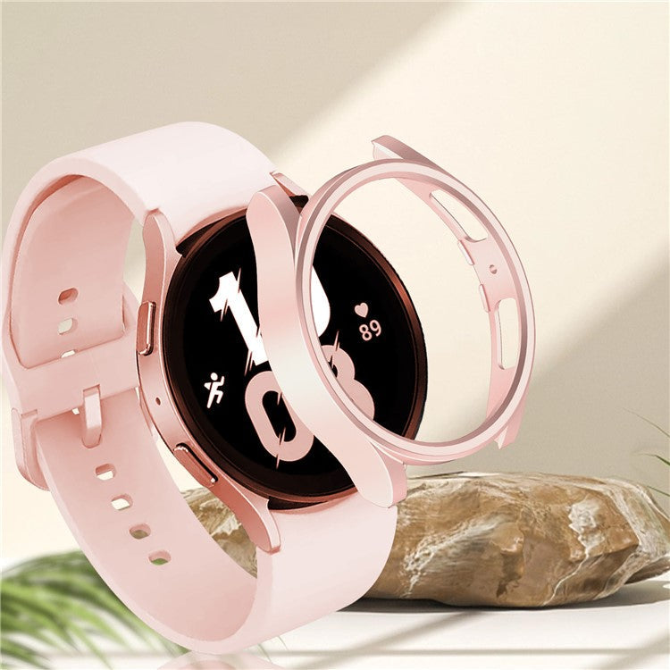 For Samsung Galaxy Watch6 44mm Hard PC Protective Case Hollow Frame Matte PC Watch Cover - Black