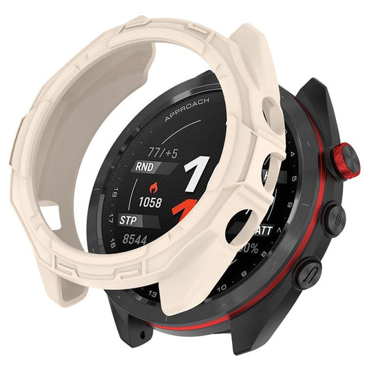For Garmin Approach S70 42mm Rugged TPU Watch Case Shockproof Hollow Frame Cover - Starlight