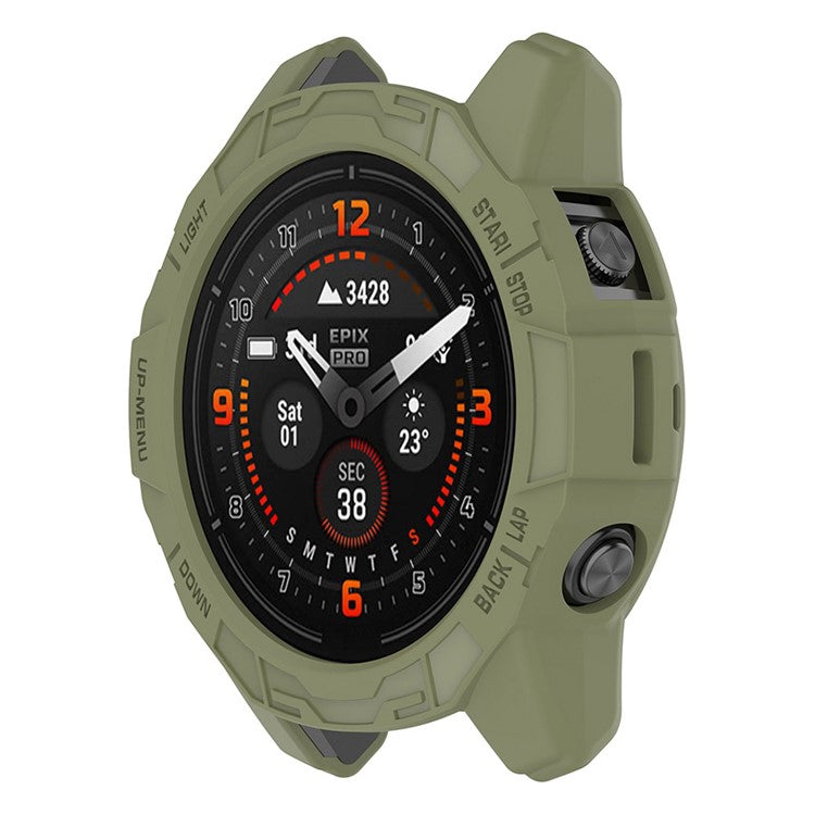 ENKAY HAT PRINCE For Garmin epix Pro 51mm / Fenix 7X / 7X Pro Drop-Proof Hollow Case Sports Watch TPU Case Cover - Green