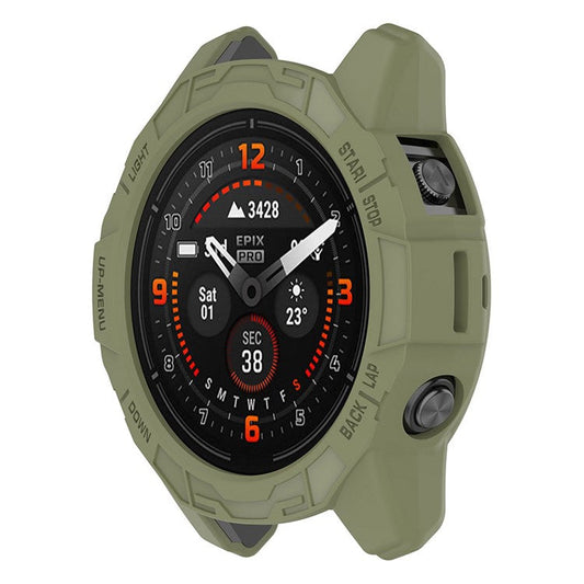 ENKAY HAT PRINCE For Garmin epix Pro 51mm / Fenix 7X / 7X Pro Drop-Proof Hollow Case Sports Watch TPU Case Cover - Green