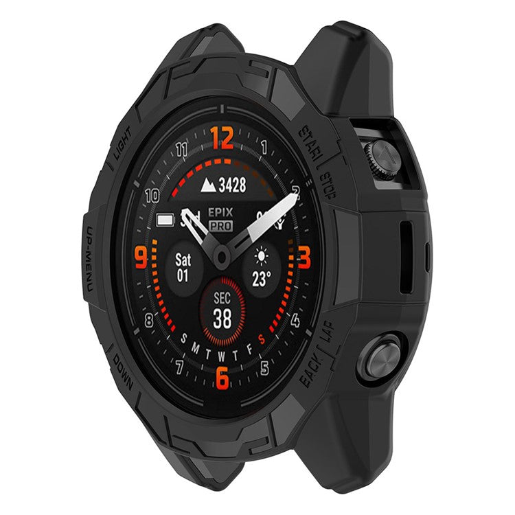 ENKAY HAT PRINCE For Garmin epix Pro 51mm / Fenix 7X / 7X Pro Drop-Proof Hollow Case Sports Watch TPU Case Cover - Black