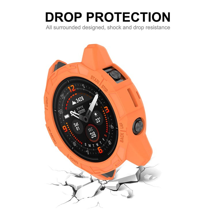 ENKAY HAT PRINCE For Garmin epix Pro 51mm / Fenix 7X / 7X Pro Drop-Proof Hollow Case Sports Watch TPU Case Cover - Black