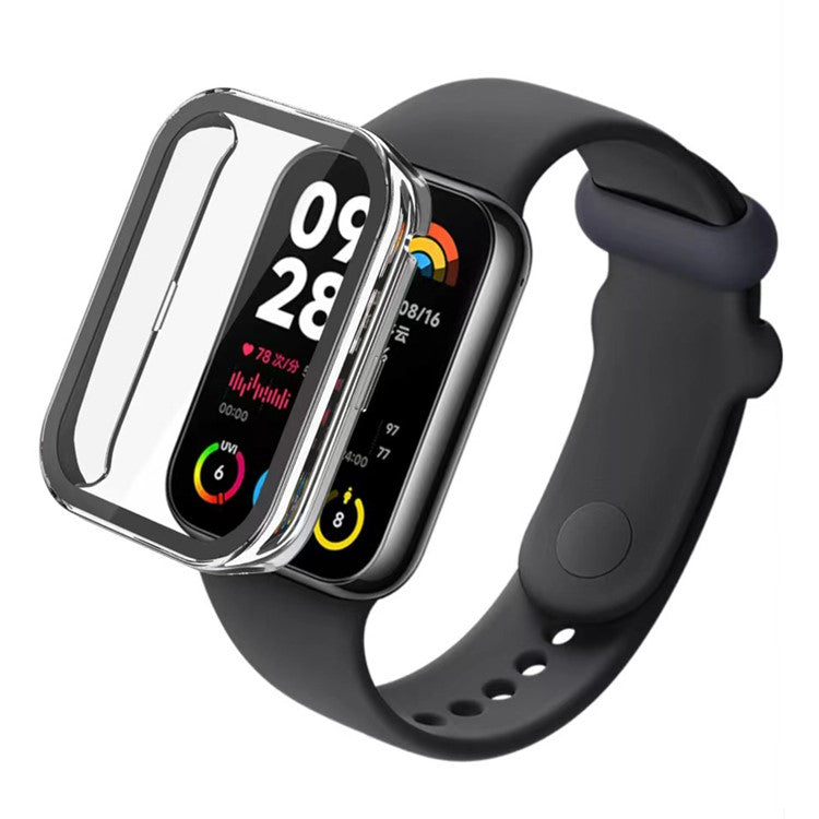 For Huami Amazfit Bip 5 Screen Protector Case Smart Watch Cover with Tempered Glass Film - Black