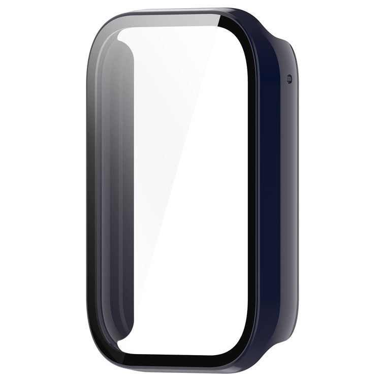 Watch Case for Xiaomi Smart Band 8 Pro , Hard PC Frame Watch Cover with Tempered Glass Screen Protector - Ink Blue