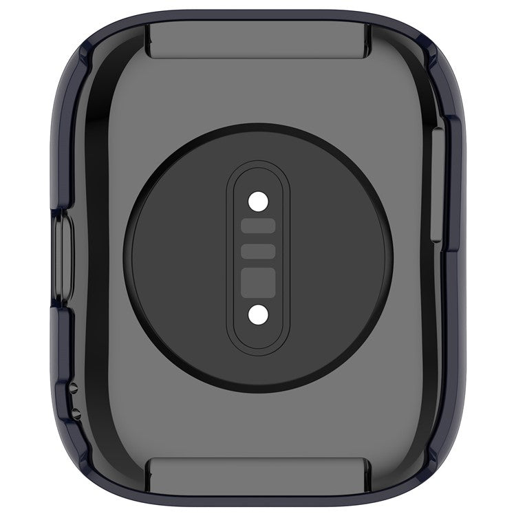 For Huami Amazfit Bip 5 A2215 Overall Protective Case Hard PC Watch Cover with Tempered Glass Screen Protector - Ink Blue