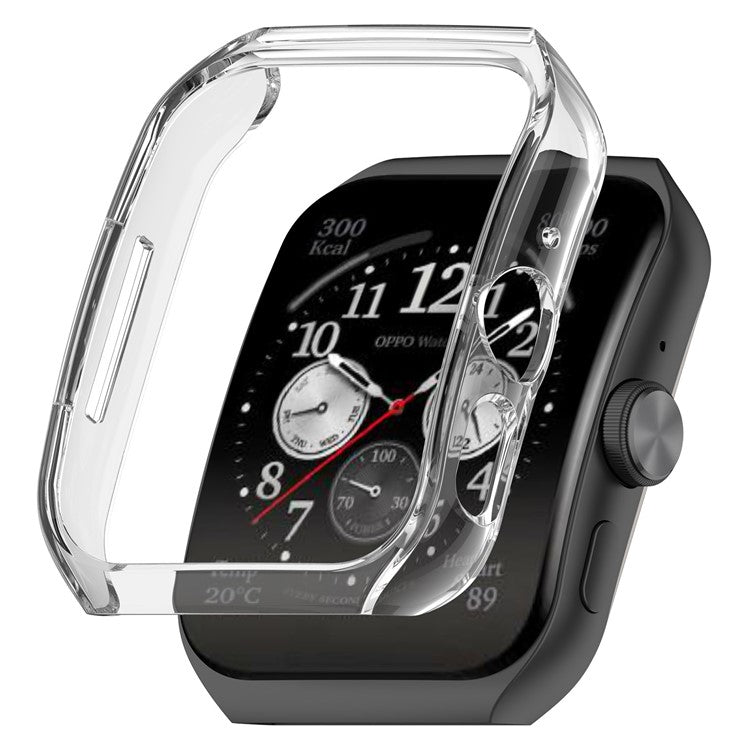 For Oppo Watch 4 Pro / Watch 3 Pro Protective Case Hard PC Hollowed-Out Watch Cover with TPU Hydrogel Film - Transparent White