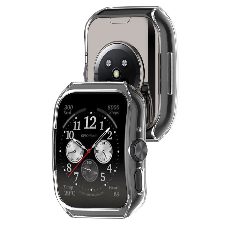 For Oppo Watch 4 Pro / Watch 3 Pro Protective Case Hard PC Hollowed-Out Watch Cover with TPU Hydrogel Film - Transparent White