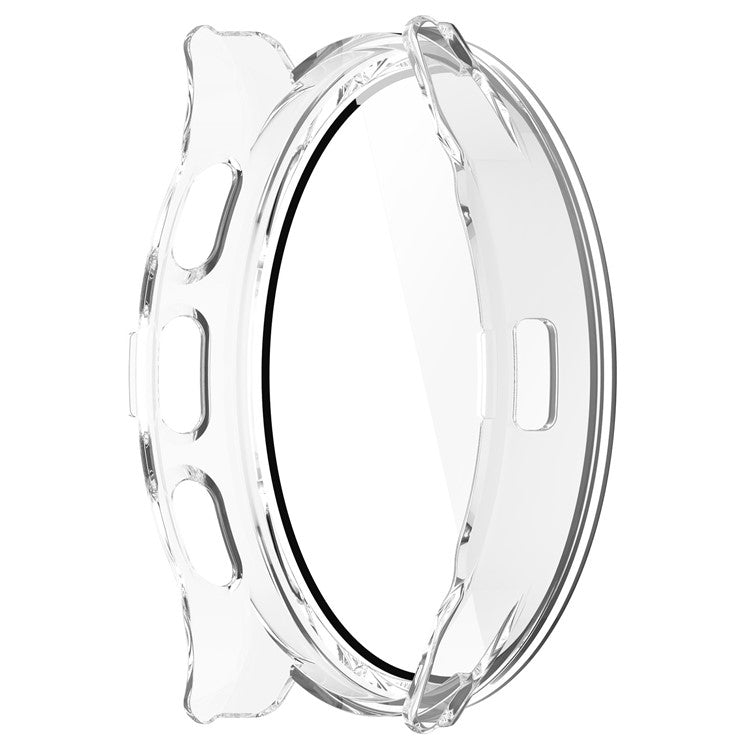 For Garmin Venu 3S Full Coverage Hard PC Watch Case Clear Cover with Tempered Glass Screen Protector - Transparent White