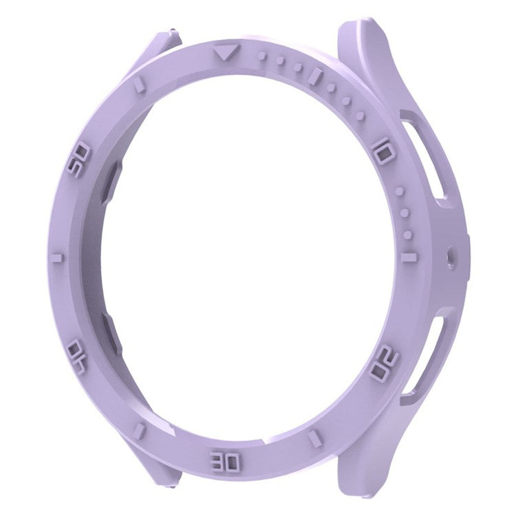 For Samsung Galaxy Watch6 44mm Hollow PC Watch Case Cover 3D Numeral Smart Watch Protective Case - Light Purple