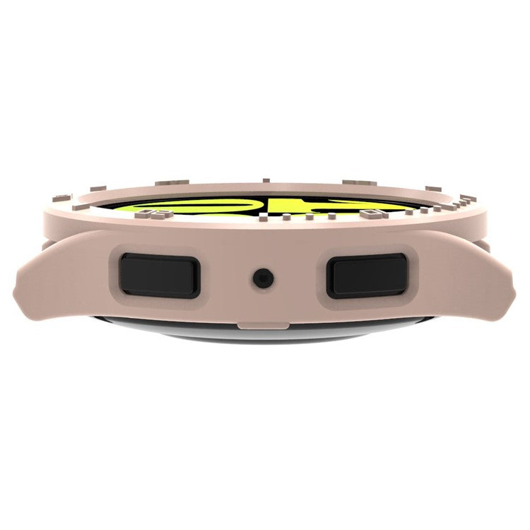 For Samsung Galaxy Watch6 44mm Hollow PC Watch Case Cover 3D Numeral Smart Watch Protective Case - Light Purple