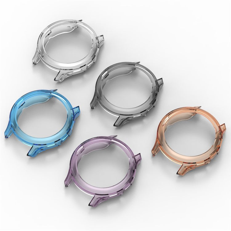 For Garmin Venu 3 Watch Case Hollow TPU Frame Half Protective Cover - Transparent Black