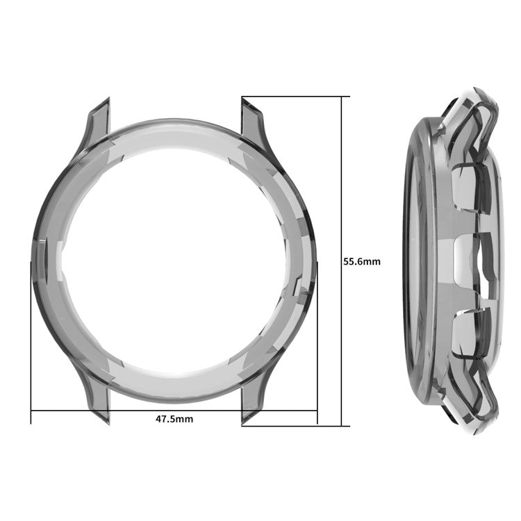 For Garmin Venu 3 Watch Case Hollow TPU Frame Half Protective Cover - Transparent Black