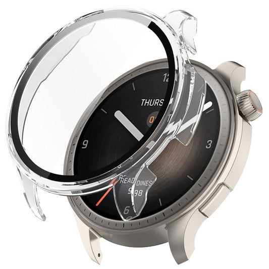 Smart Watch Case for Huami Amazfit Balance A2286 Hard PC Case with Tempered Glass Screen Protector - Transparent