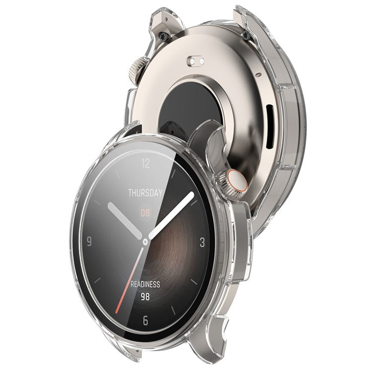 Smart Watch Case for Huami Amazfit Balance A2286 Hard PC Case with Tempered Glass Screen Protector - Transparent