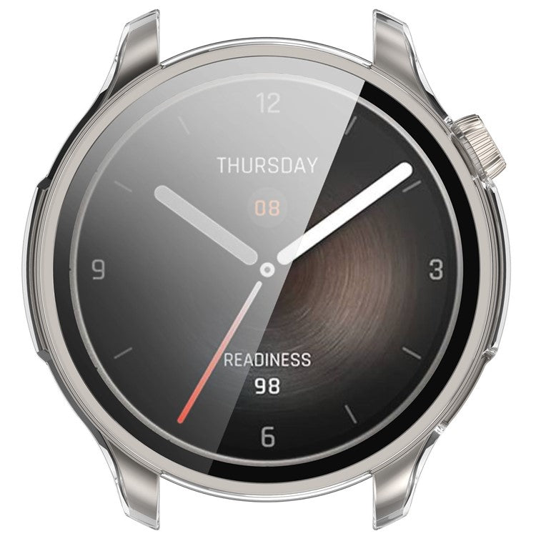Smart Watch Case for Huami Amazfit Balance A2286 Hard PC Case with Tempered Glass Screen Protector - Transparent